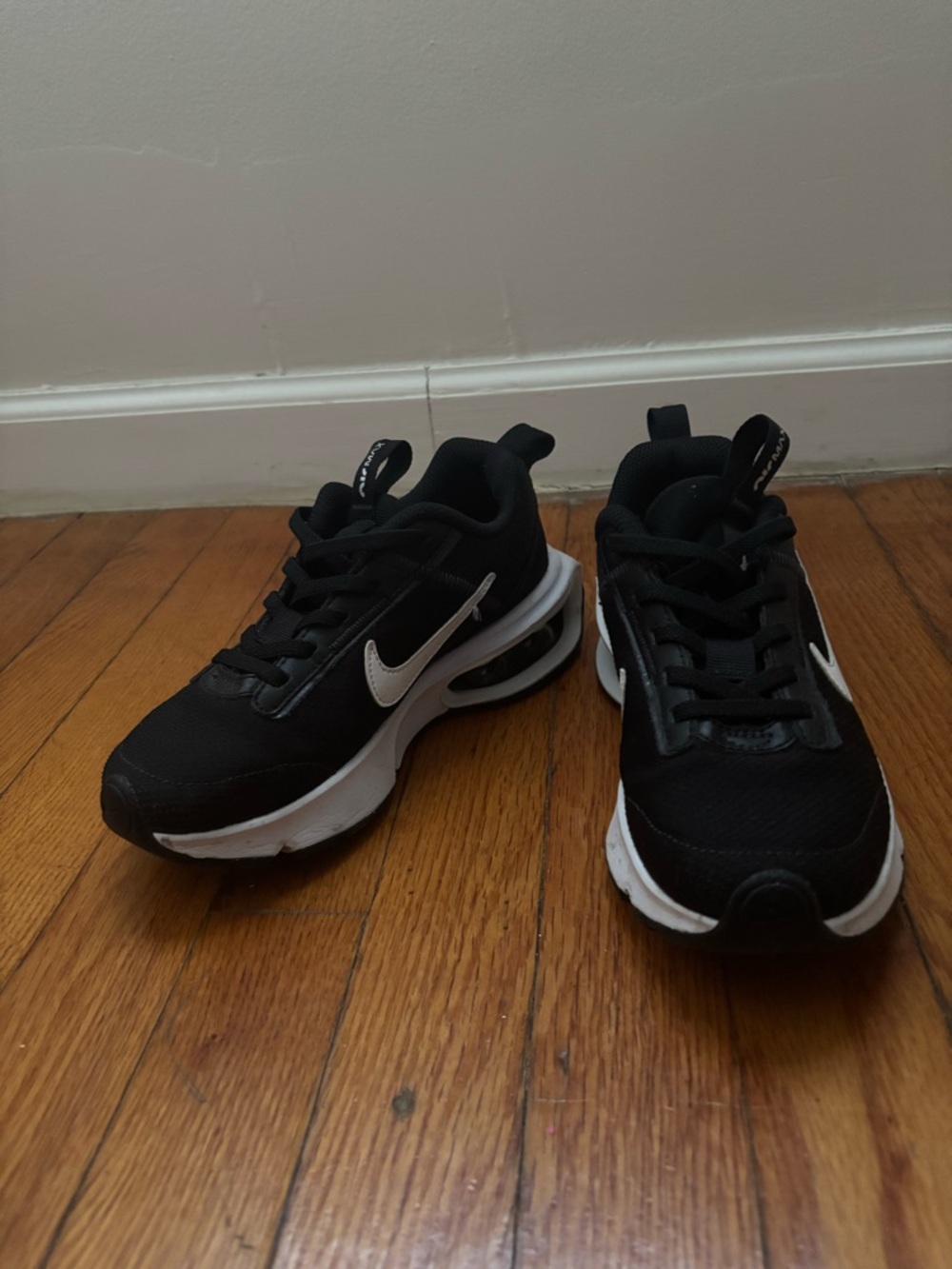 Nike Kids Black and White Air-Cushioned Sneakers